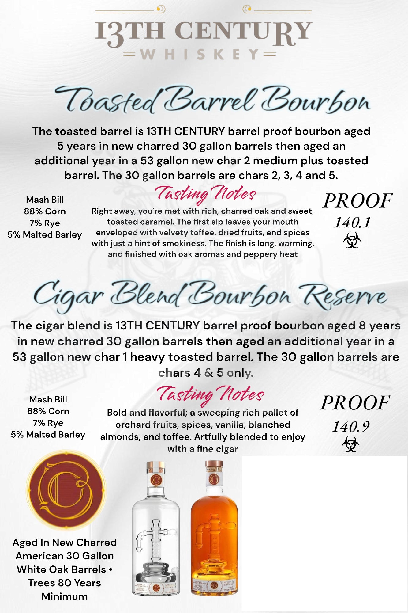 13th Century Toasted Barrel Bourbon (only 20 available)